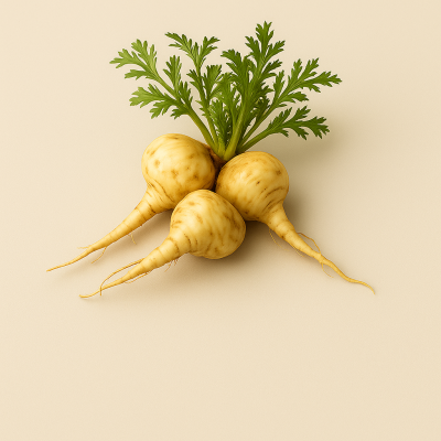 Lepidium Peruvianum Maca Root on transparent background